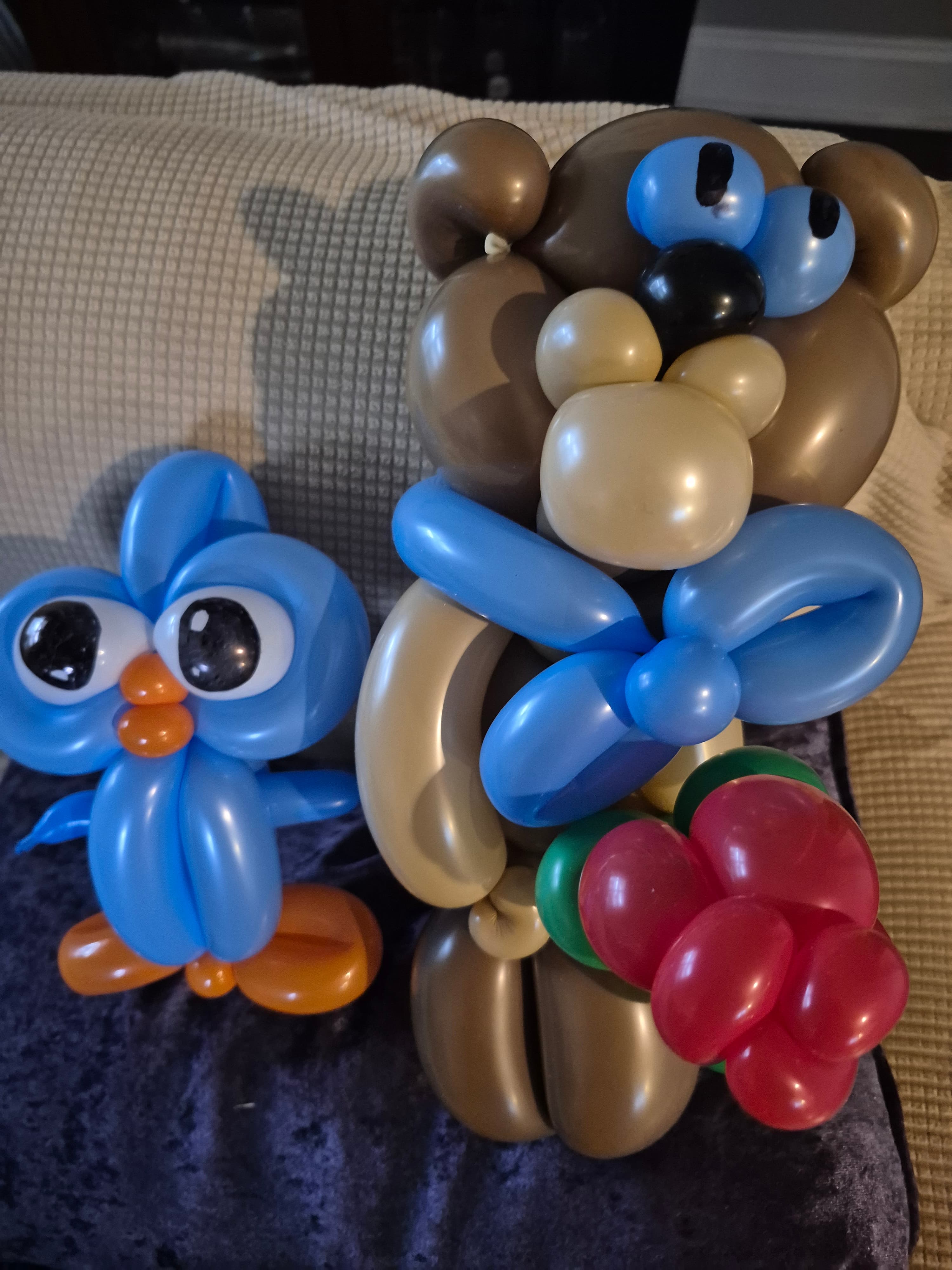Colorful balloon animal sculpture